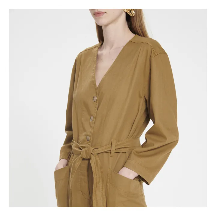 Tyra Cotton Twill Jumpsuit | Khaki brown- Product image n°2