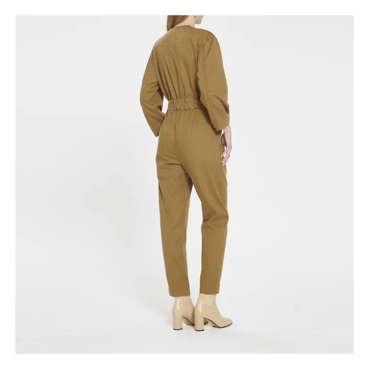 Tyra Cotton Twill Jumpsuit | Khaki brown- Product image n°3