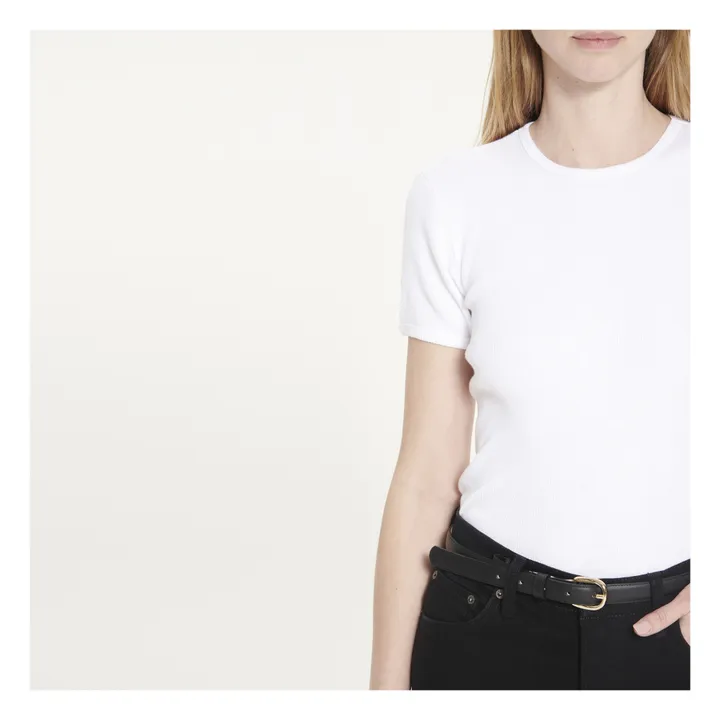 Camiseta 90's Ribbed Cap Sleeve | Blanco- Imagen del producto n°1