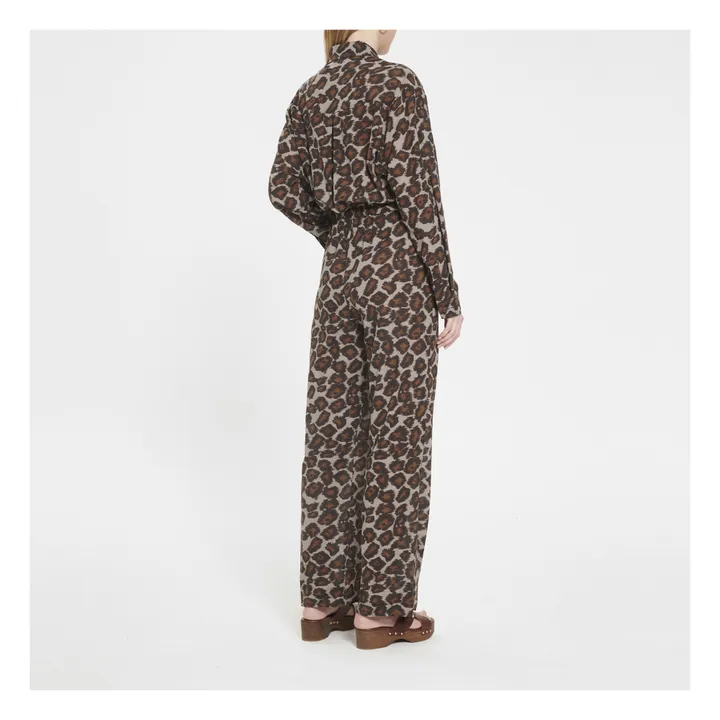 Odella Veil and Cotton Jumpsuit  | Brown- Product image n°2