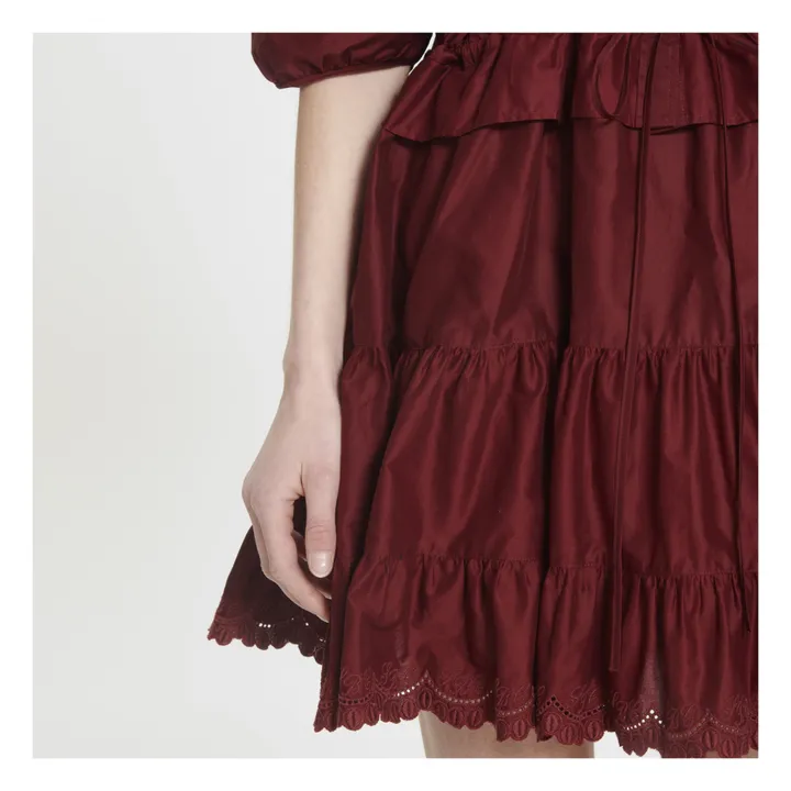 Kleid mit Rüschen | Burgunderrot- Produktbild Nr. 6