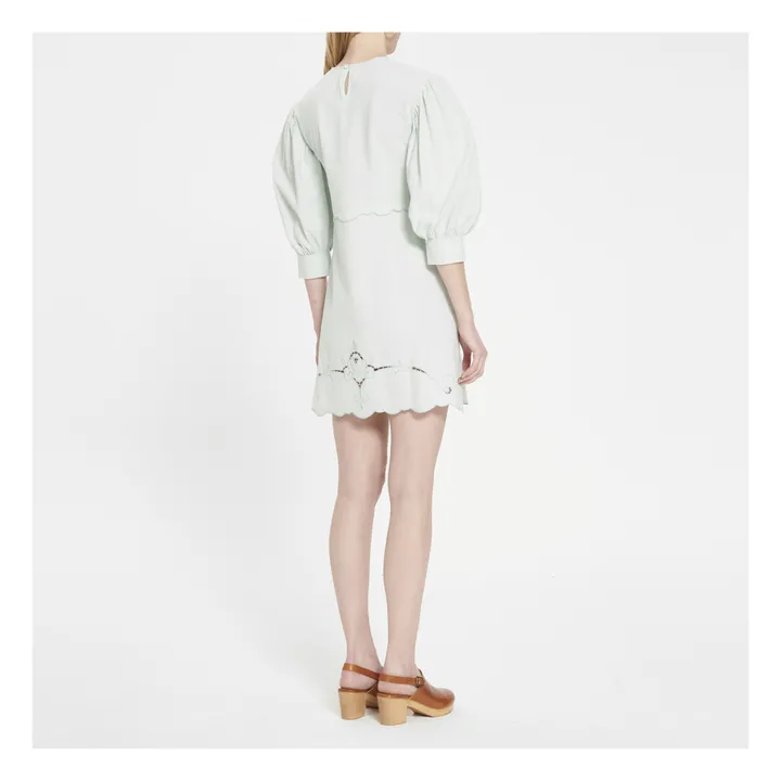 Embroidered Dress | Green water- Product image n°4