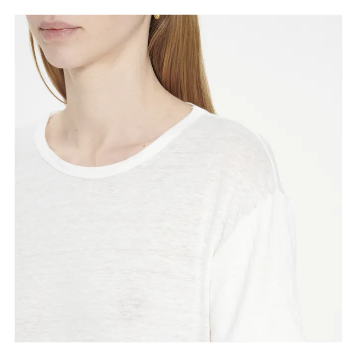T-shirt in lino | Bianco- Immagine del prodotto n°3