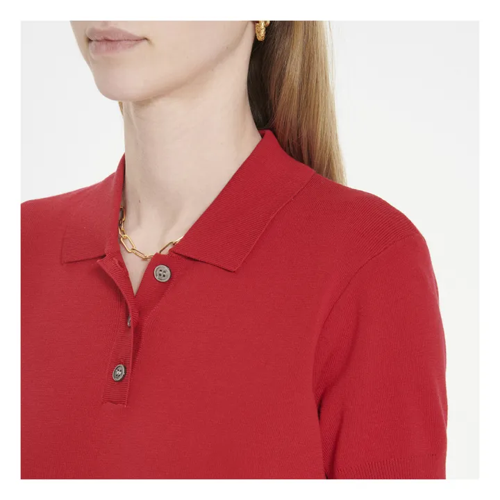 Mathilda Milano Technical Polo Shirt  | Raspberry red- Product image n°3