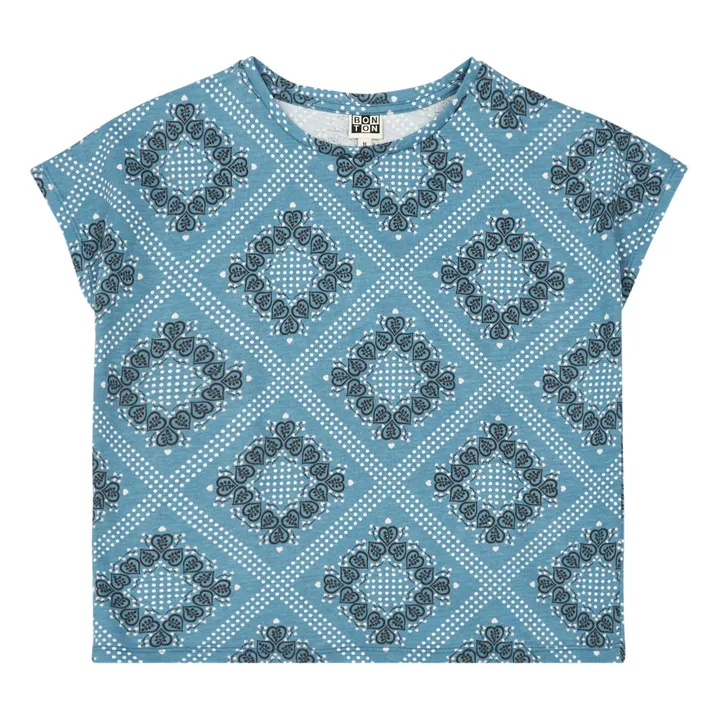 T-Shirt in cotone bio Bandana | Blu- Immagine del prodotto n°0