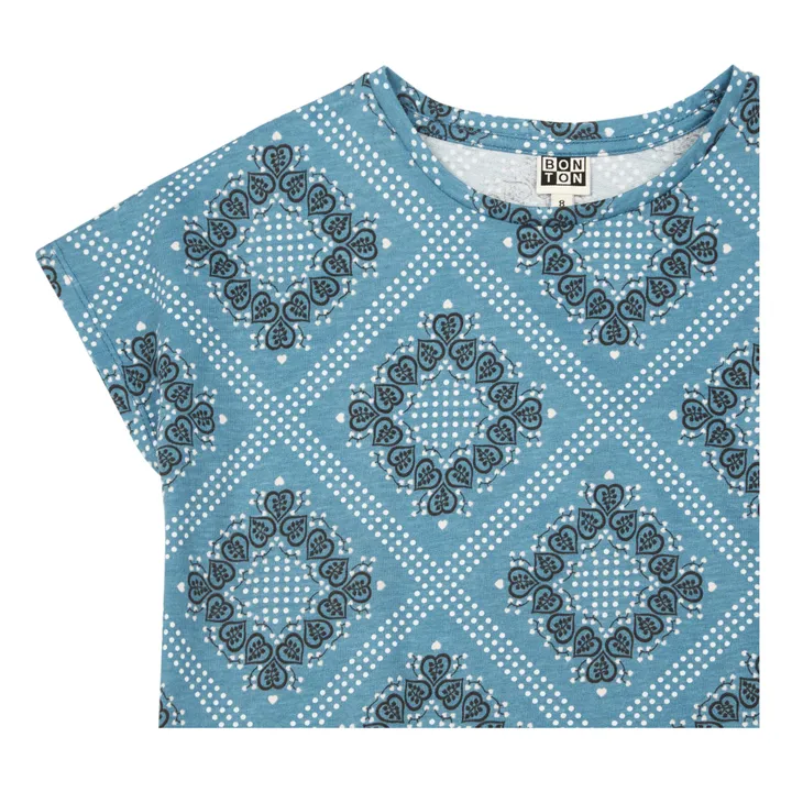 Organic Cotton Bandana T-Shirt  | Blue- Product image n°1