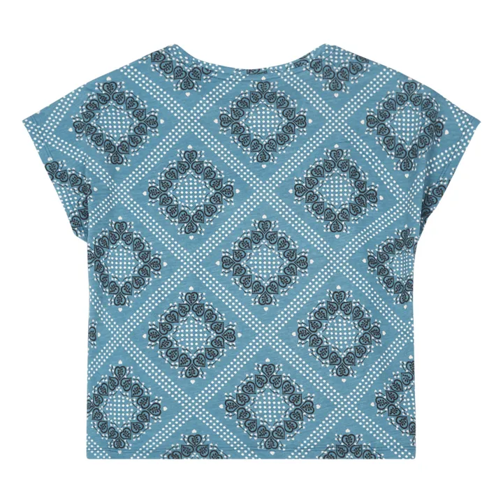 T-Shirt in cotone bio Bandana | Blu- Immagine del prodotto n°2