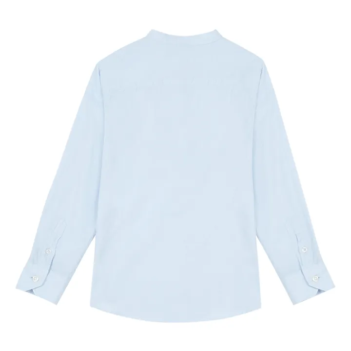 Camicia di velo di cotone con colletto Mao | Azzurro- Immagine del prodotto n°2