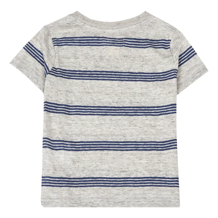 T-shirt in lino Mogo Stripe | Blu- Immagine del prodotto n°1