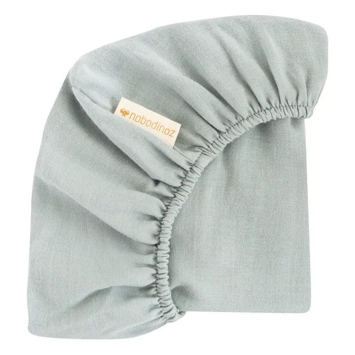 Organic Cotton Fitted Sheet for Melody Moses Basket | Light blue- Product image n°1