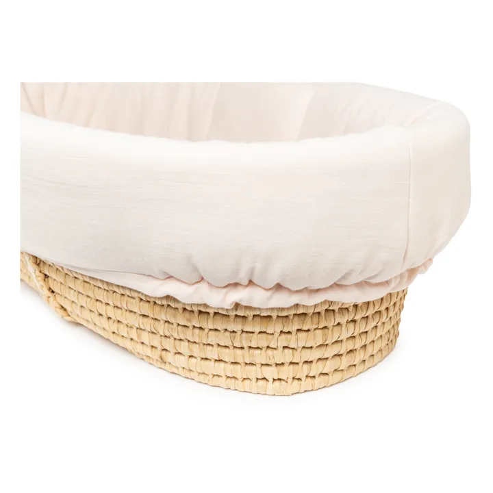 Organic Cotton Padded Sheet for Moses Basket | Pink- Product image n°4