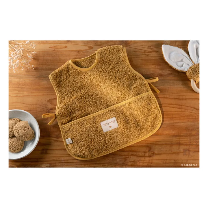 Babero con peto de esponja de algodón orgánico | Caramelo- Imagen del producto n°1