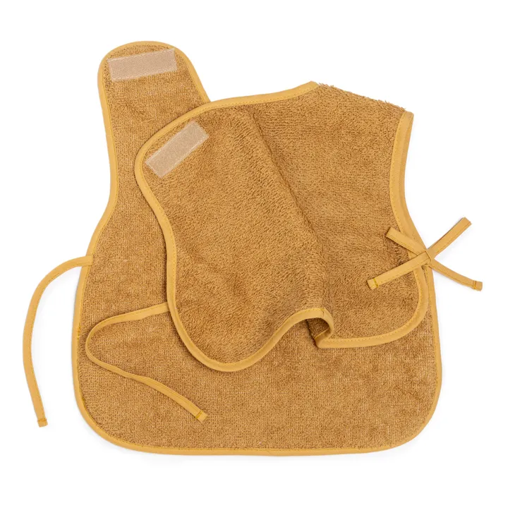Babero con peto de esponja de algodón orgánico | Caramelo- Imagen del producto n°3