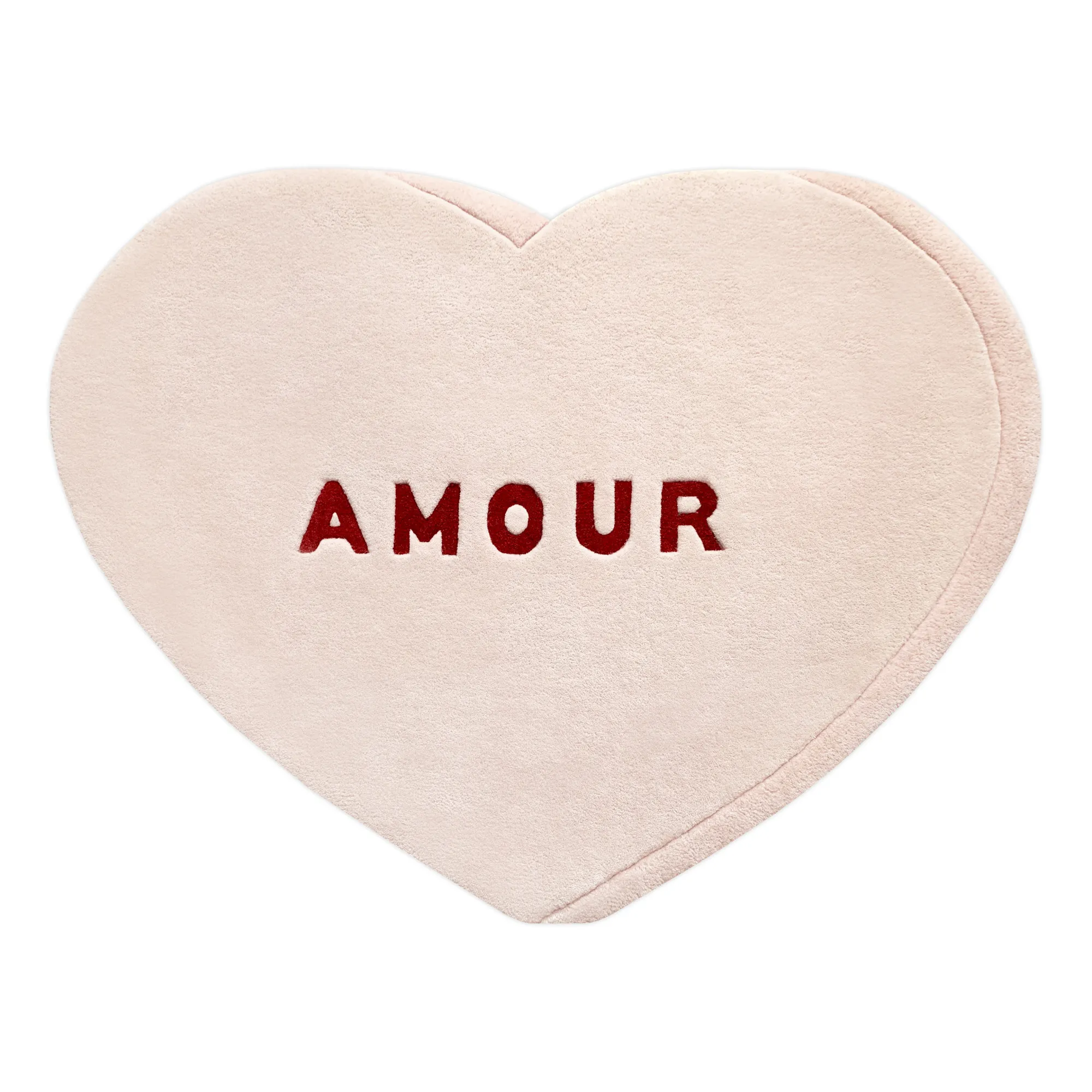 Tapis Cœur Amour en laine | Rose- Image produit n°0