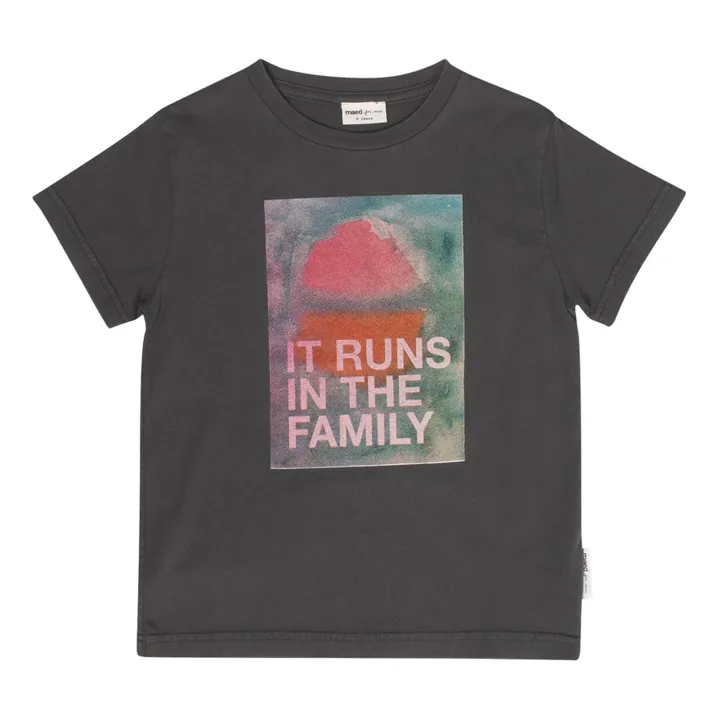 T-Shirt It runs in the family Bio-Baumwolle | Dunkelgrau- Produktbild Nr. 0
