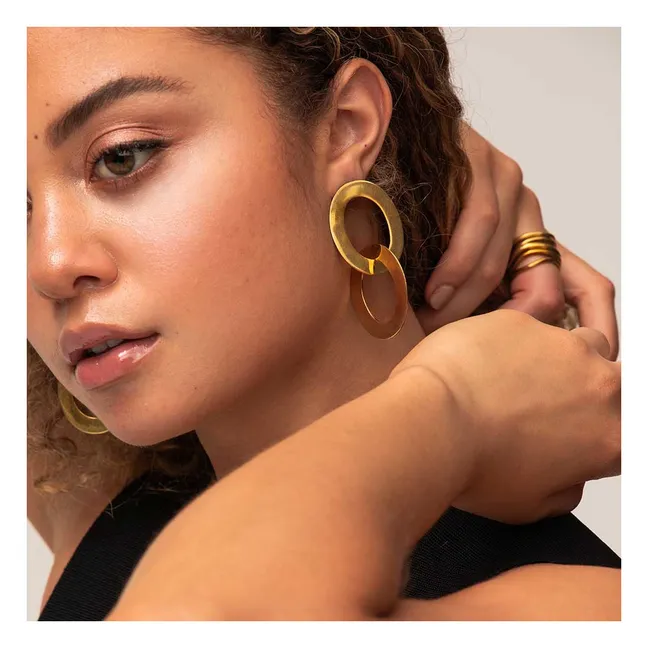 Boucles d'Oreilles Maxi Linked | Laiton
