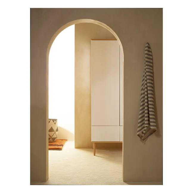 Flow Oak Wardrobe | White