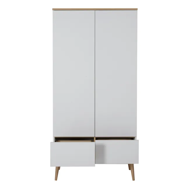 Flow Oak Wardrobe | White