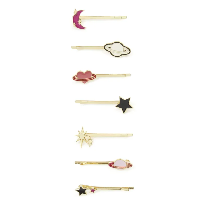 Set of 7 Star Hair Slides | Pink- Product image n°0