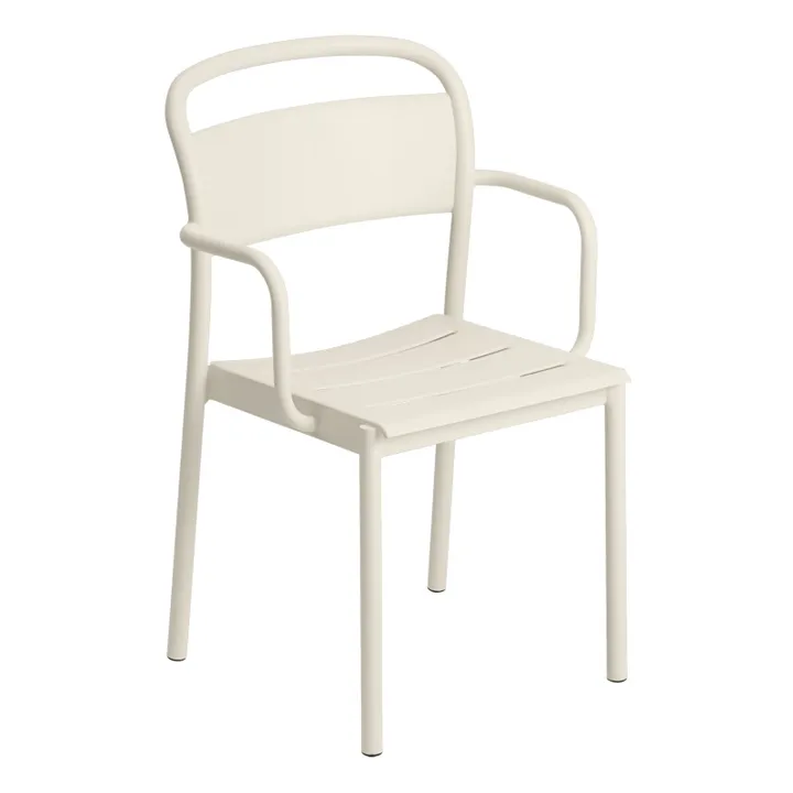 Sedia da esterni, con braccioli, modello: Steel | Bianco- Immagine del prodotto n°0