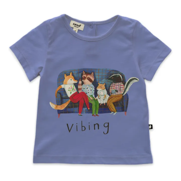 T-Shirt Vibing Bébé aus Bio-Baumwolle | Blau- Produktbild Nr. 0