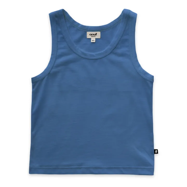 Camiseta de asas algodón pima orgánico | Azul- Imagen del producto n°0