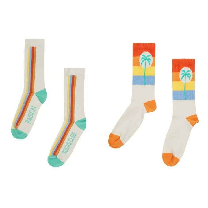 Palm Tree & Radical Socks - Pack of 2 | Off white- Product image n°8