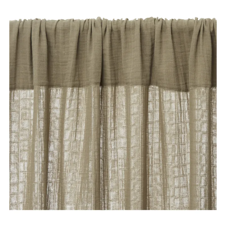 Organic Cotton Muslin Curtains 130x280 cm | Khaki- Product image n°0