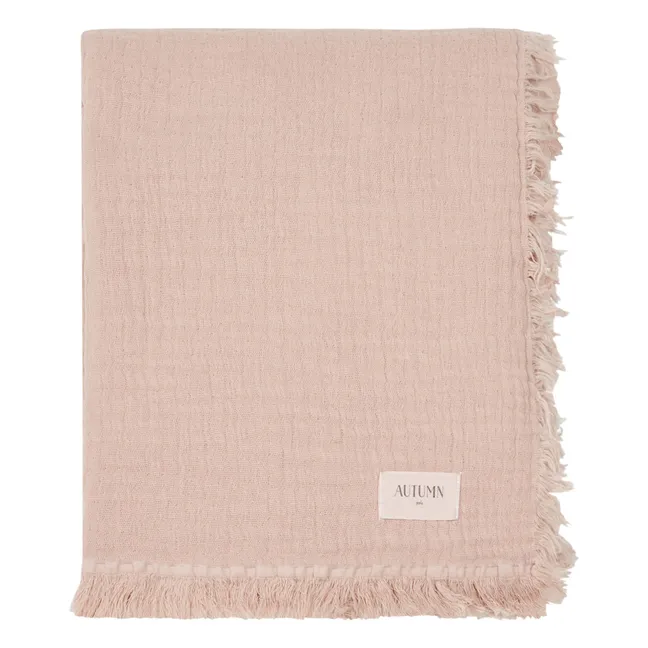 Loulou Organic Muslin Cotton Throw Blanket | Dusty Pink