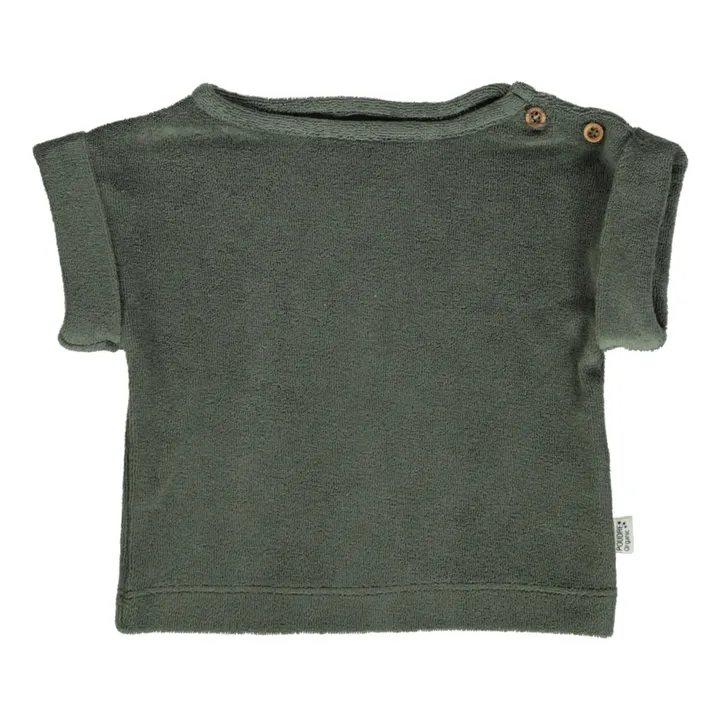 Camiseta Esponja algodón orgánico Laurier | Verde Oscuro- Imagen del producto n°0