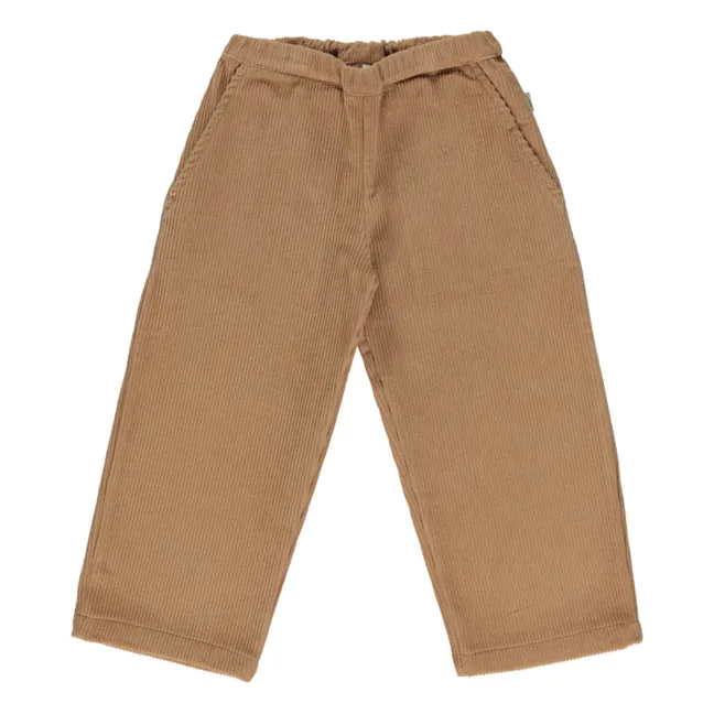 Pantaloni velluto a costine in cotone bio Pomelos | Marrone