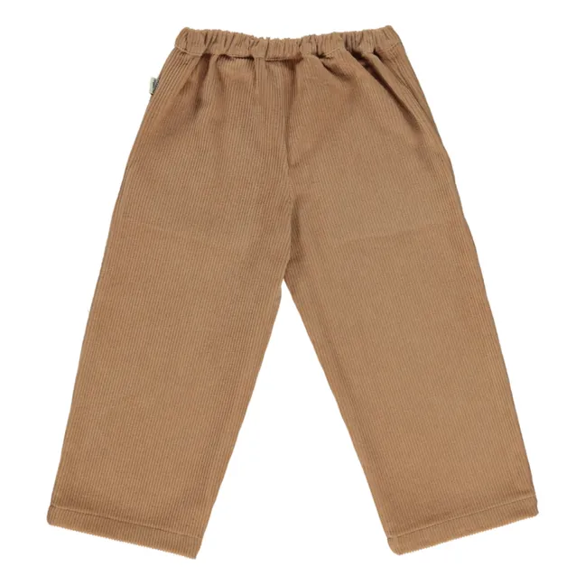 Pantaloni velluto a costine in cotone bio Pomelos | Marrone