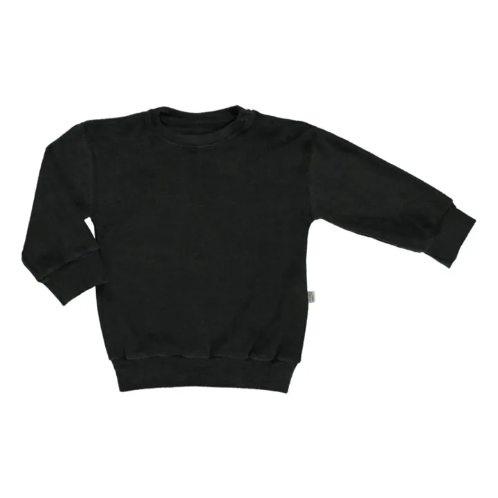 Cassandre Organic Cotton Terry Cloth Sweatshirt  | Black- Product image n°0