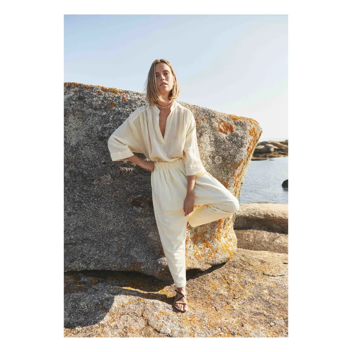 Piana Linen Blouse  | Straw Yellow- Product image n°1
