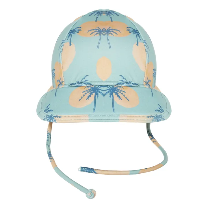 Alex Palm Tree Pattern Recycled Organic Cotton Anti-UV Hat  | Green water- Product image n°0