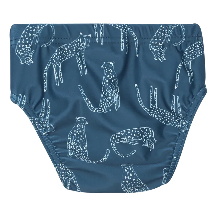 Badehose Miki Motiv Leoparden Bio-Baumwolle Anti-UV | Blau- Produktbild Nr. 1