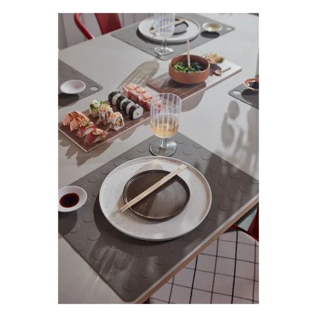 Assiette Inka en porcelaine - Set de 2 | Marron