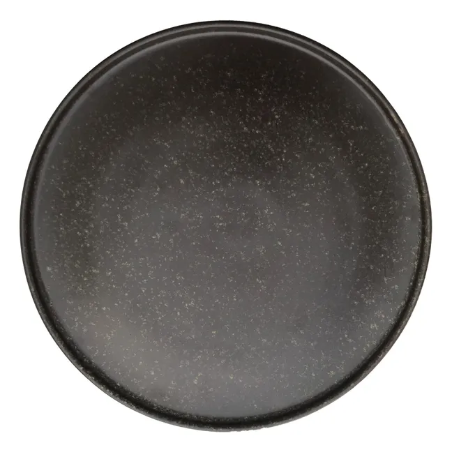 Plato Inka de porcelana - Set de 2 | Marrón
