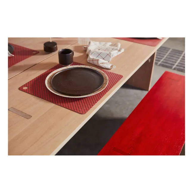 Plato Inka de porcelana - Set de 2 | Marrón