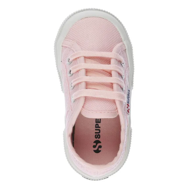 Low Cotton Laced Sneakers | Pale pink