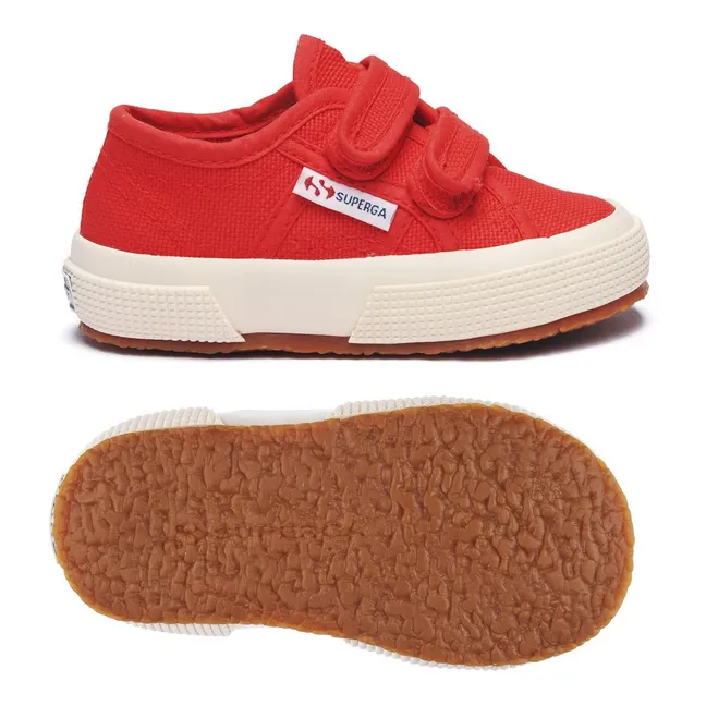 Baskets Scratchs Coton Basse | Rouge