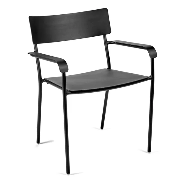 August Outdoor Chair with Armrests | Black