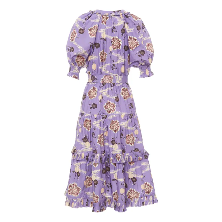 Kleid Popeline mit Print Dasha | Violett- Produktbild Nr. 4