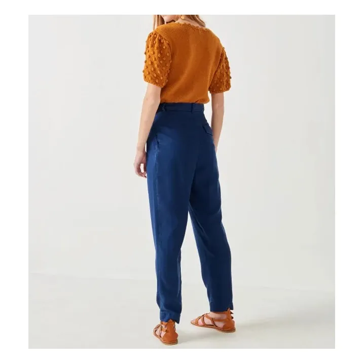 Pantalón de pinzas Hondo | Azul índigo- Imagen del producto n°4