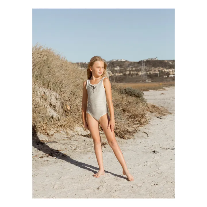 Lace-up Swimsuit | Green clay- Product image n°1