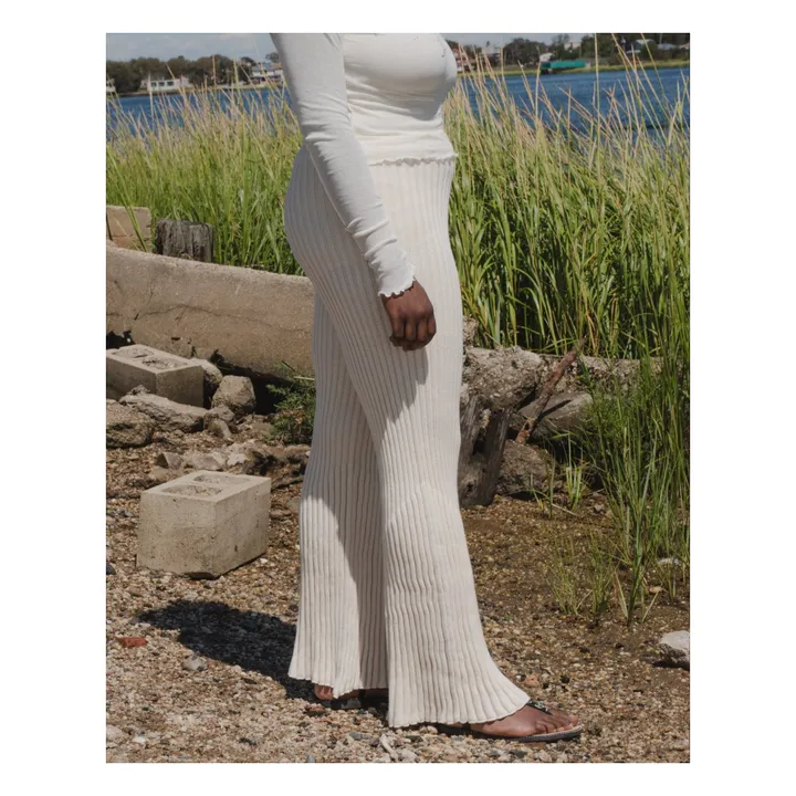 Ribbed Maru Trousers  | Ecru- Product image n°2