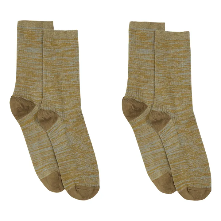 Socken Gemischt 2er-Pack - Damenkollektion  | Kamelbraun- Produktbild Nr. 0