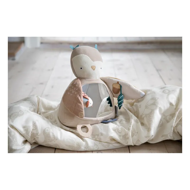 Doudou d'activités Chouette Blinky | Beige- Image produit n°1