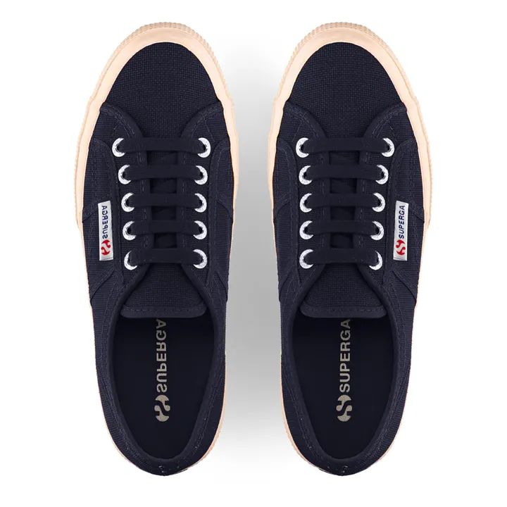 Sneakers con lacci in cotone | Blu marino- Immagine del prodotto n°1
