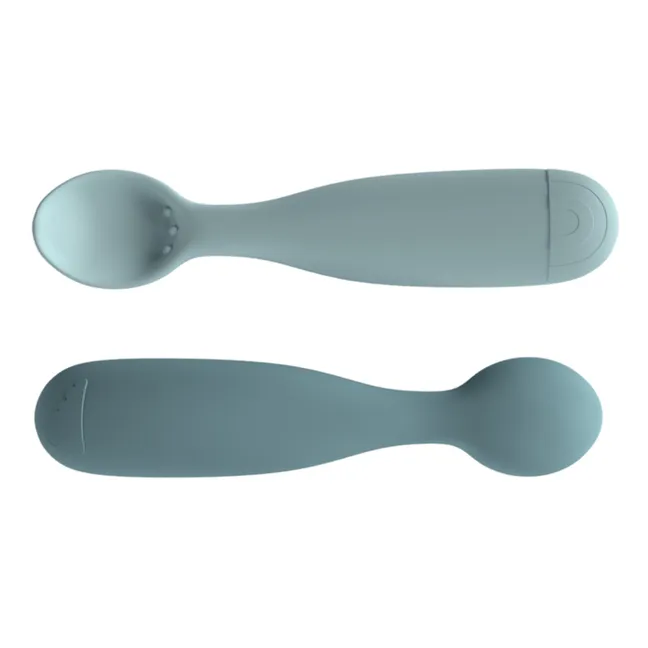 Rainbow Silicone Spoons - Set of 2 | Grey blue